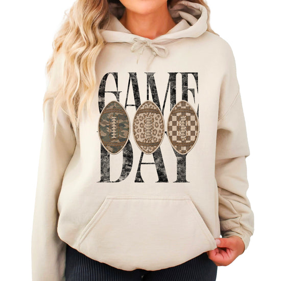 Sand Game Day football hoodie, detail view
