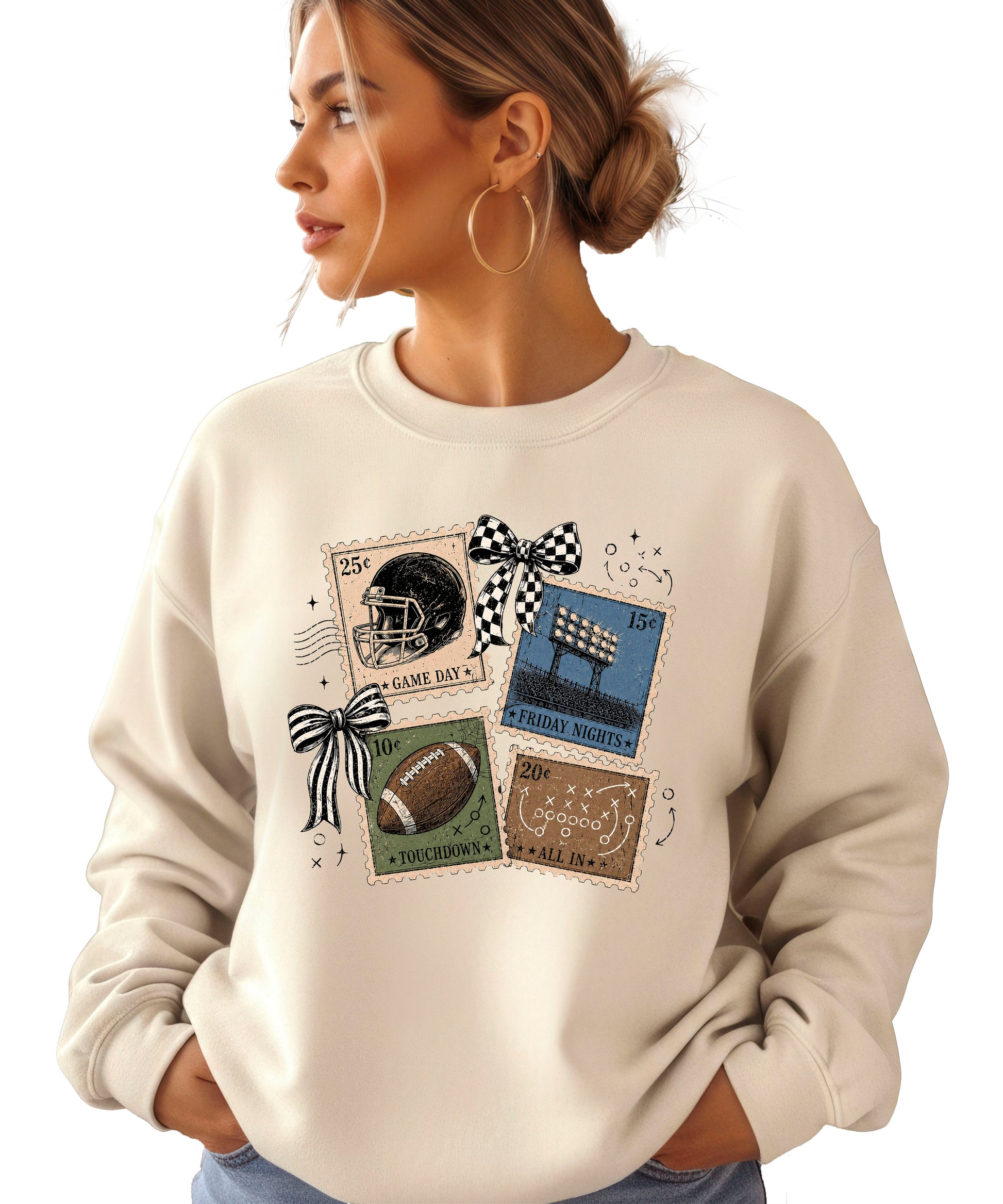 Vintage Football Sand crewneck sweatshirt, view 4