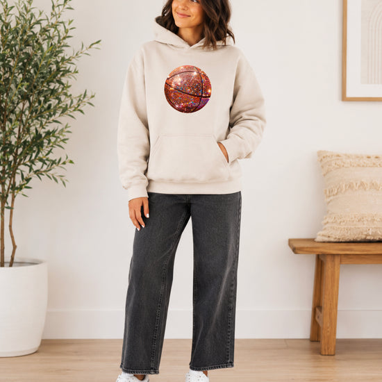 Glitter basketball hoodie in Sand - view 4