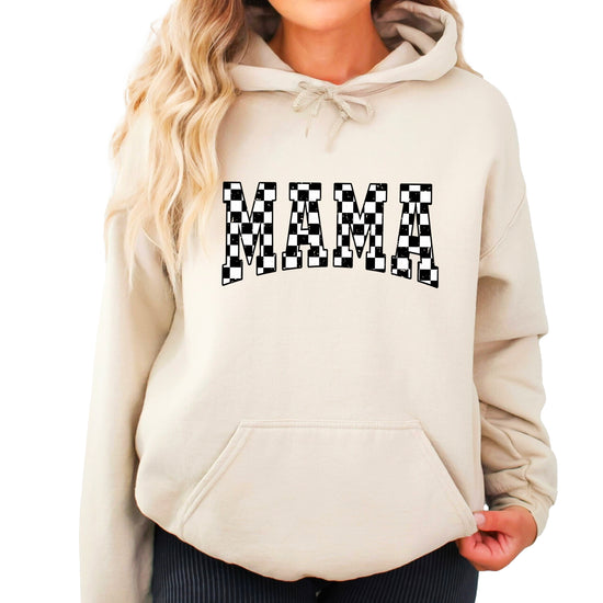 Checkered Mama hoodie for women in Sand - view 4