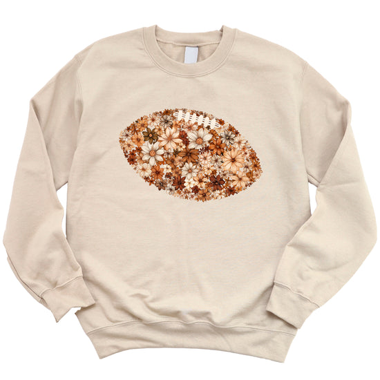 Floral football sweatshirt in Sand, lifestyle shot