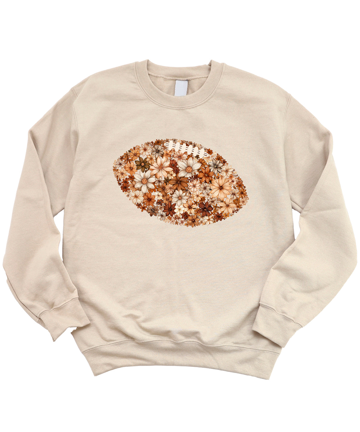 Floral football sweatshirt in Sand, lifestyle shot