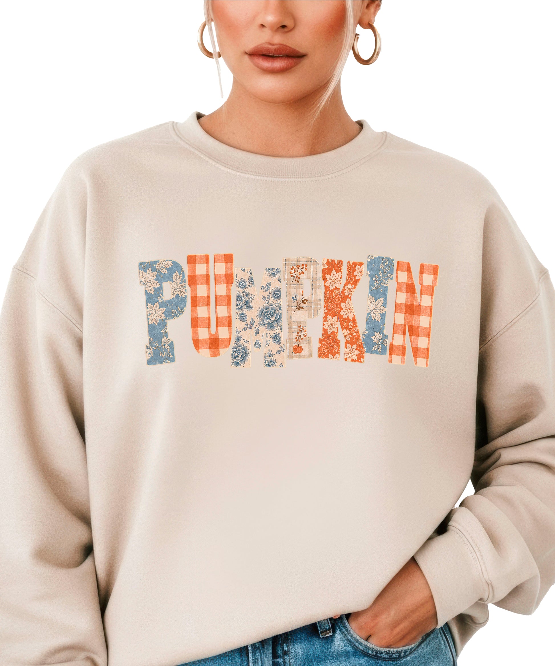 Pumpkin Patch Fall Sweatshirt Sand Sweatshirt view 4