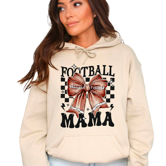Football Mama Hoodie for Women – Sand view 4