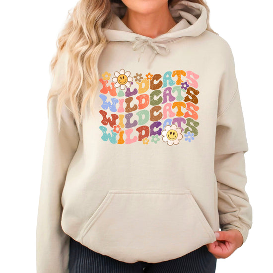 Wildcats Retro Floral Hoodie - Sand view 4