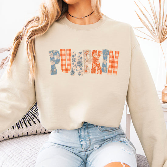 Pumpkin Patch Fall Sweatshirt Sand Sweatshirt view 5