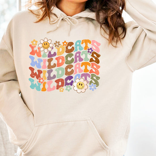 Wildcats Retro Floral Hoodie - Sand view 5
