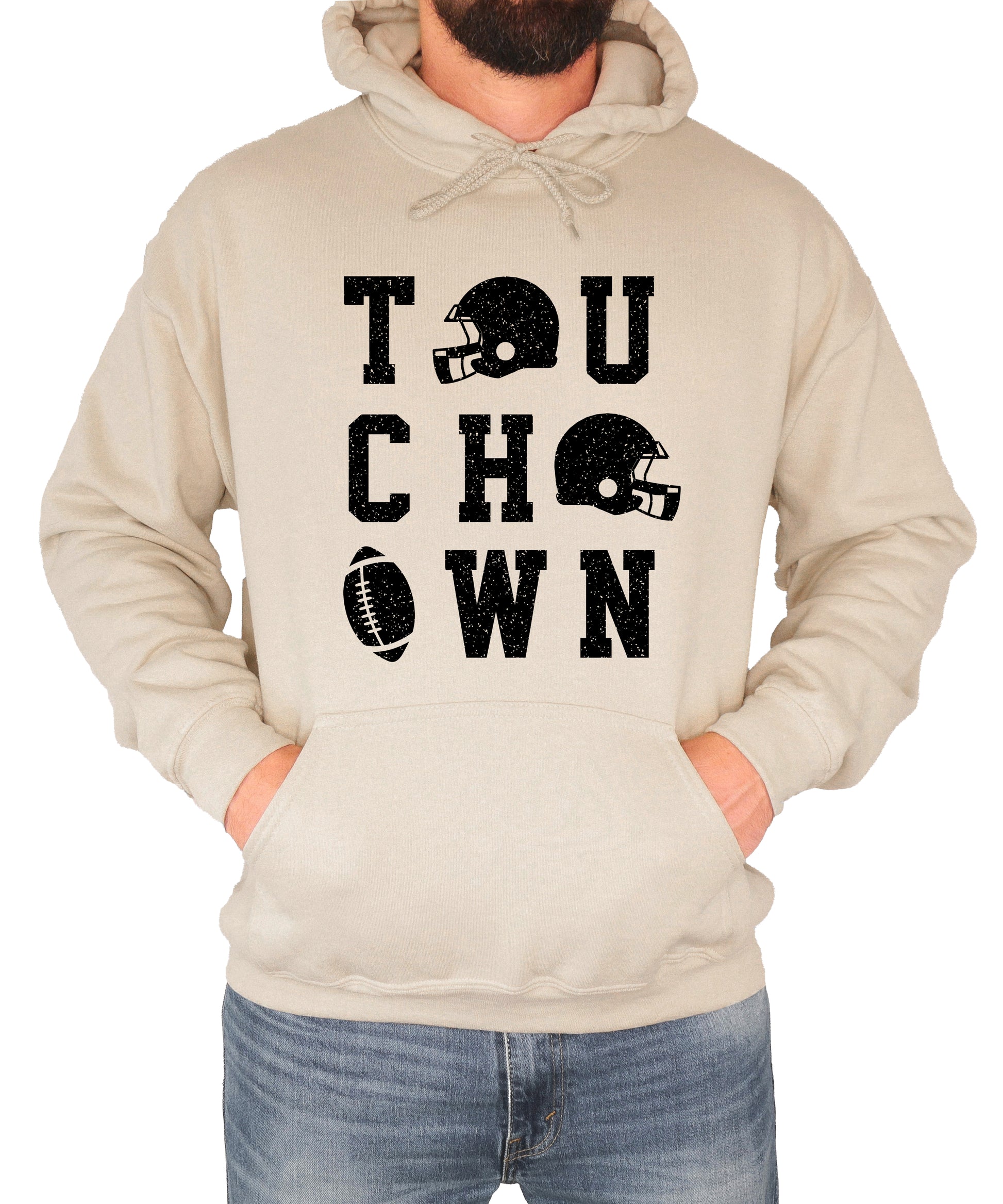 Touchdown football hoodie Sand view 5