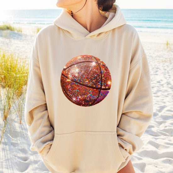 Glitter basketball hoodie in Sand - view 5