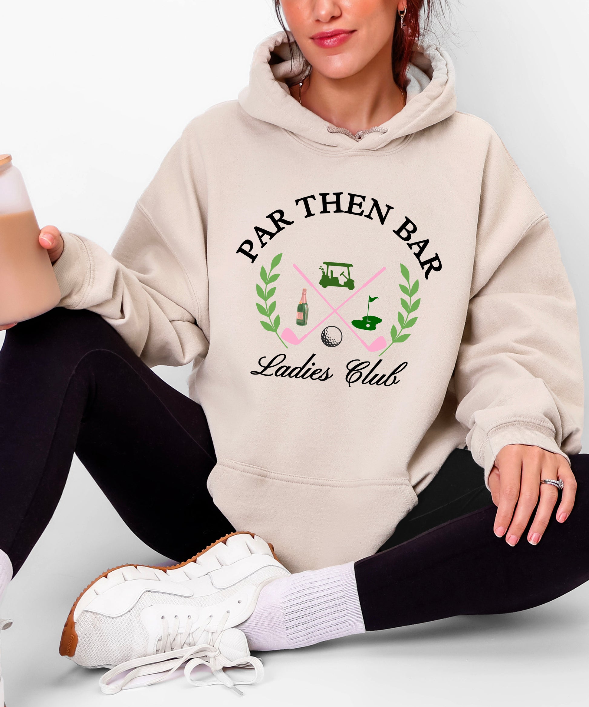 Par Then Bar Ladies Club Golf Hoodie for Women - Sand Hoodie - view 5