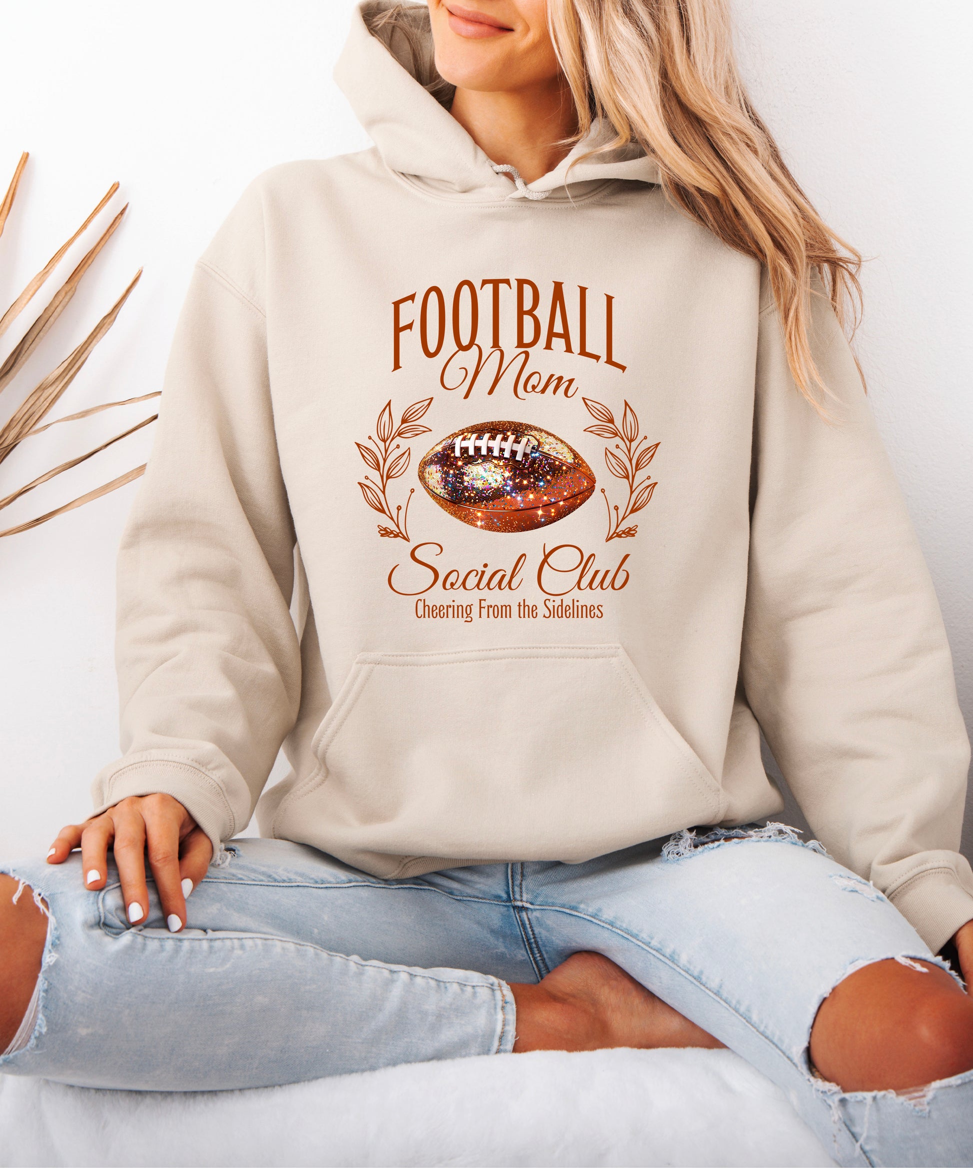 Football Mom Social Club hoodie in Sand - view 5