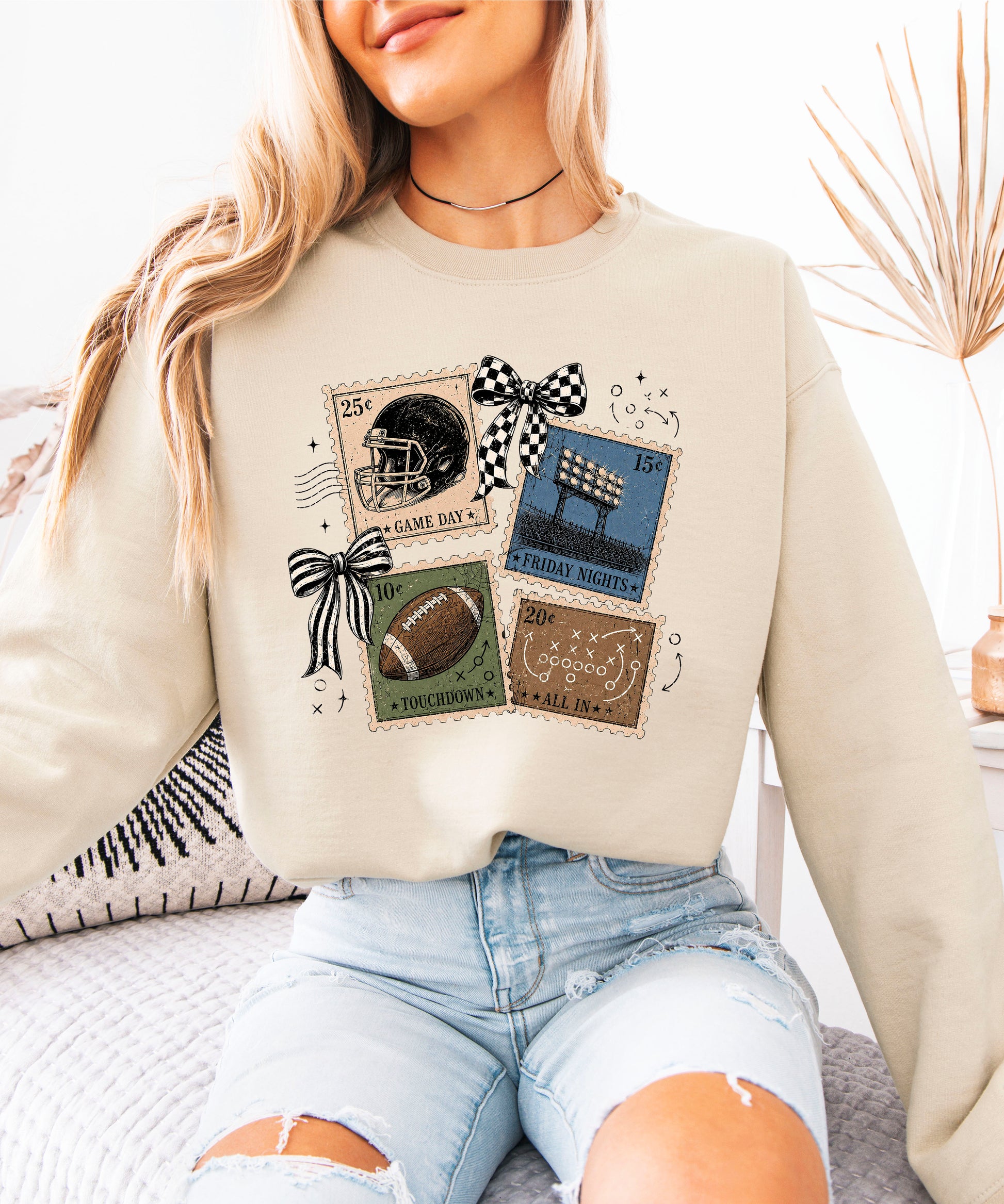 Vintage Football Sand crewneck sweatshirt, view 5