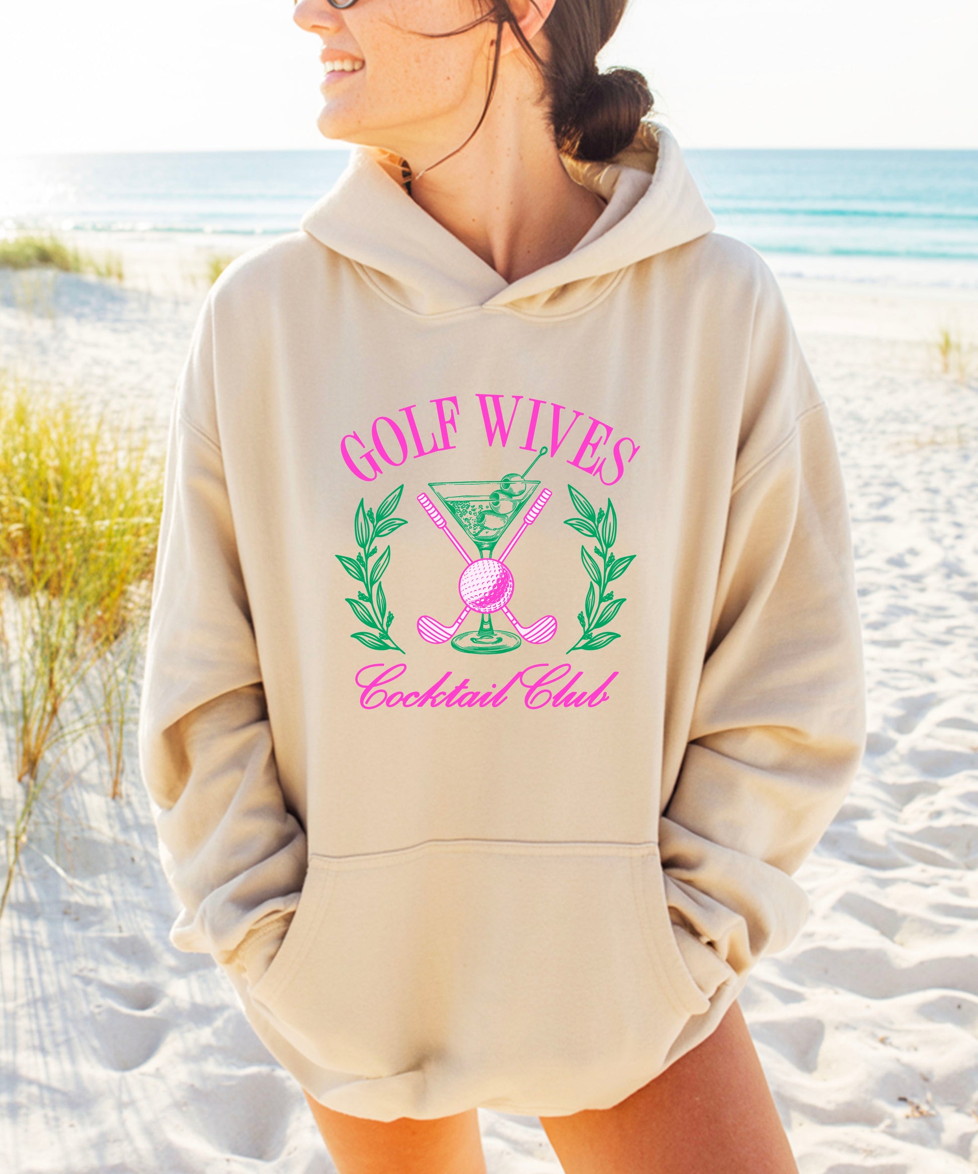 Golf Wives Cocktail Club hoodie for women - Sand view 5