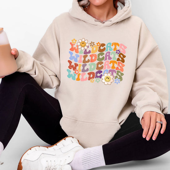 Wildcats Retro Floral Hoodie - Sand view 6