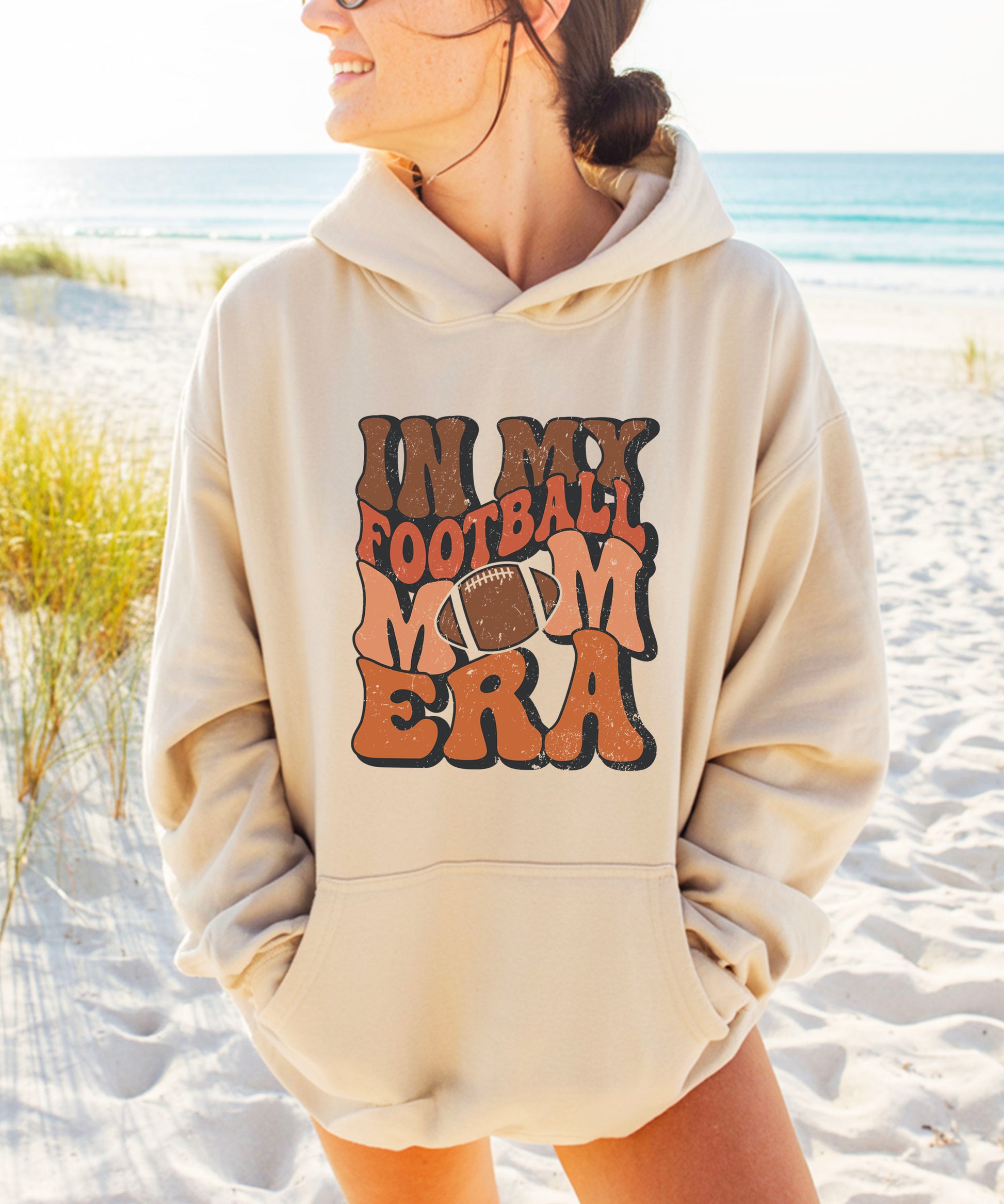 In My Football Mom Era hoodie in Sand - view 6