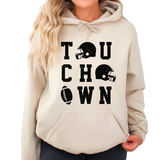 Touchdown football hoodie Sand view 6
