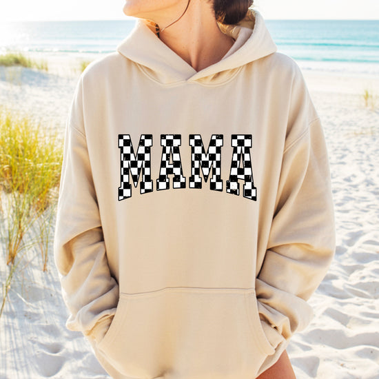 Checkered Mama hoodie for women in Sand - view 6