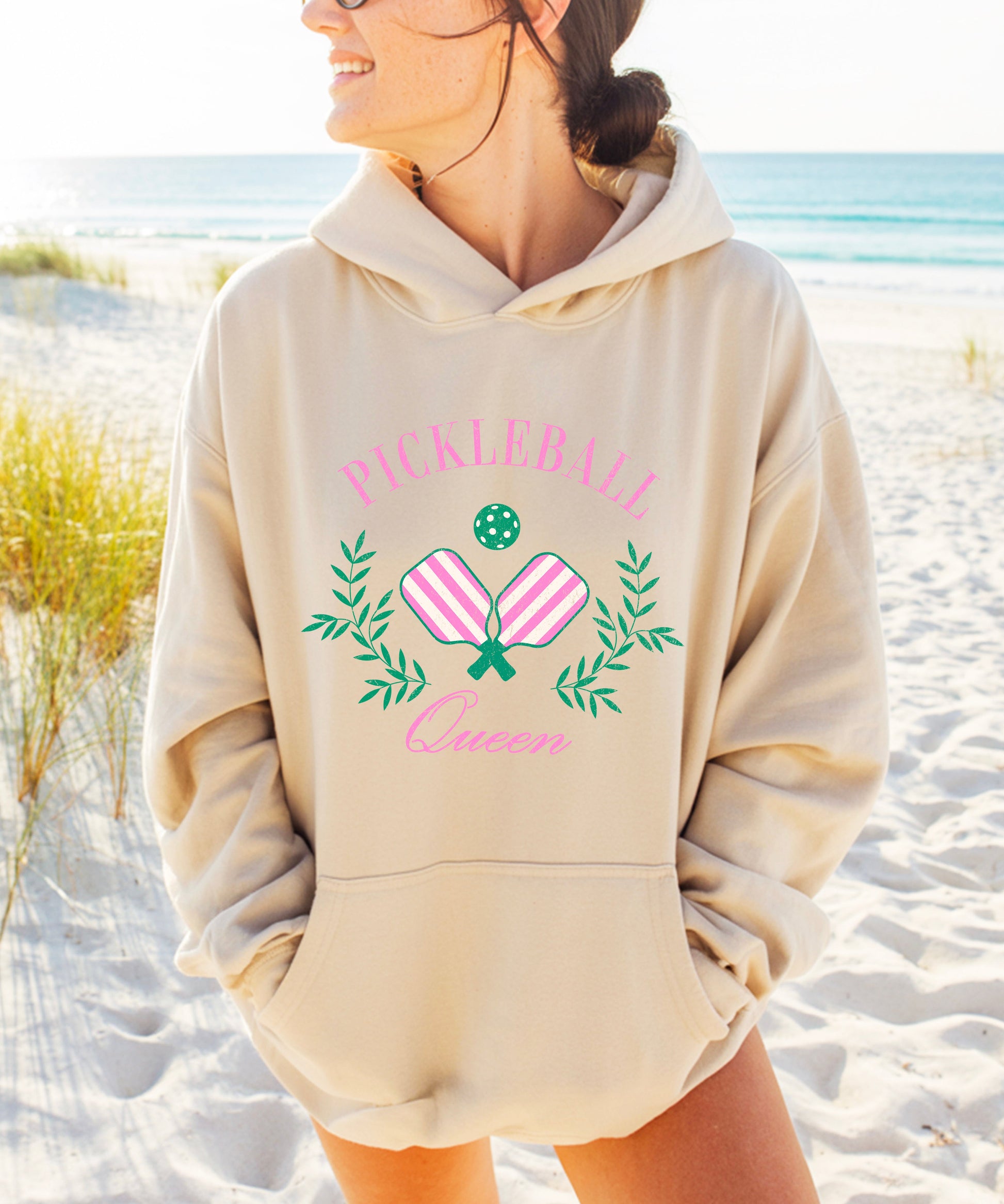 Pickleball Queen hoodie in Sand - view 6