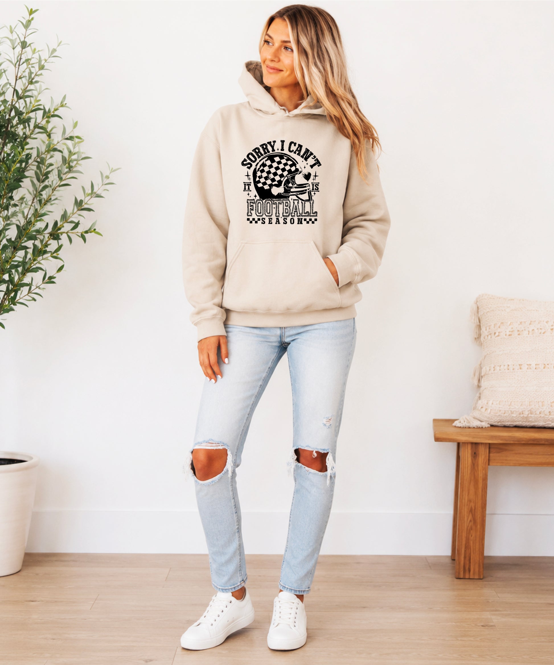 Sorry I Can't It Is Football Season hoodie - Sand Hoodie - S6