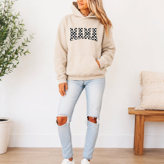 Checkered Mama hoodie for women in Sand - view 7