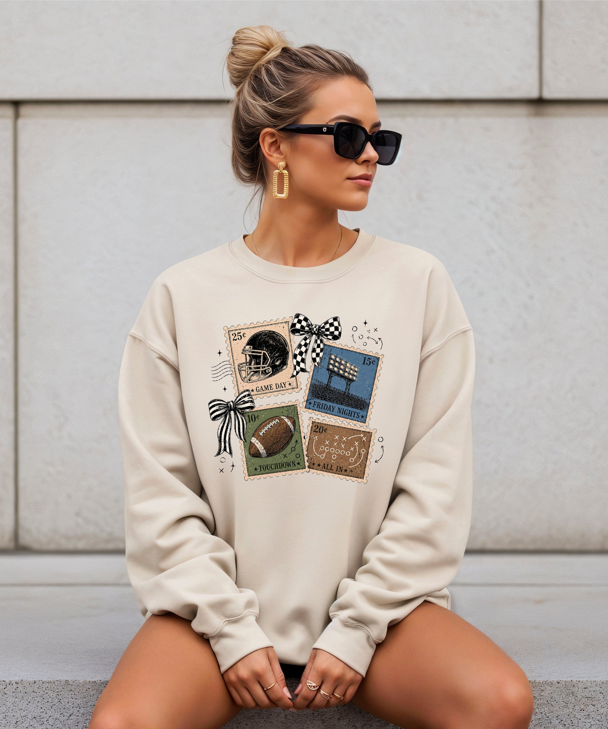 Vintage Football Sand crewneck sweatshirt, view 7