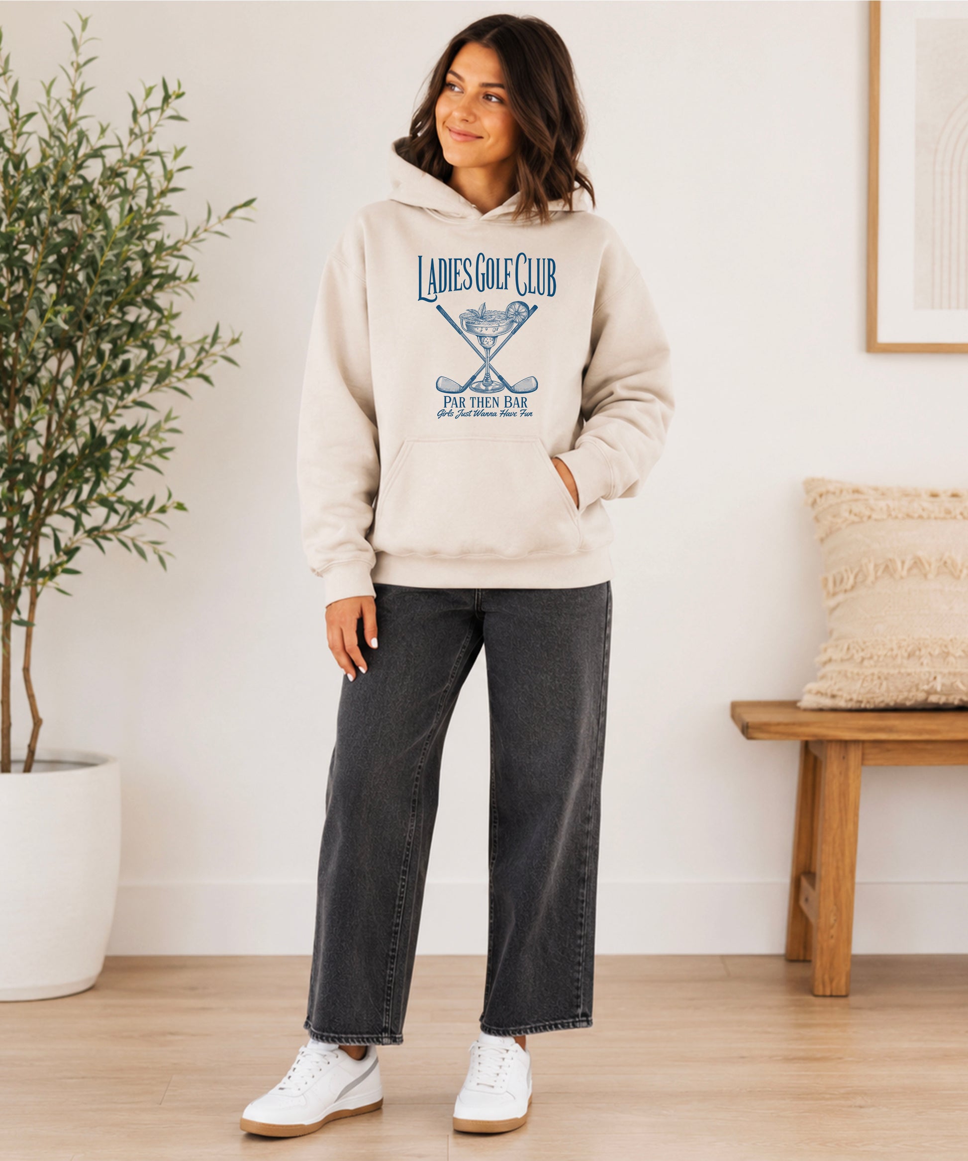 Ladies Golf Club Par Then Bar Hoodie for Women - Sand 7