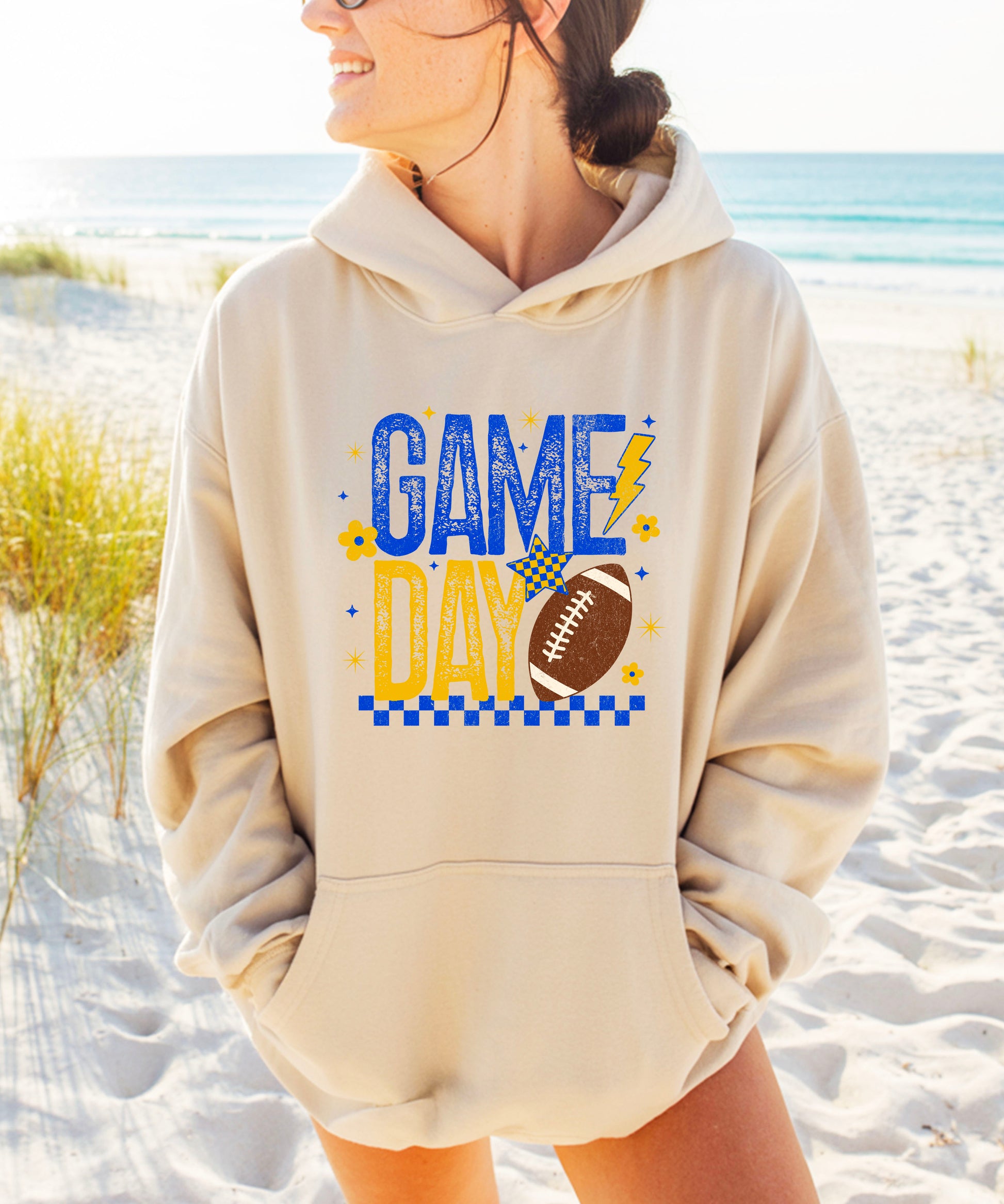 Game Day Football Hoodie Sand 7