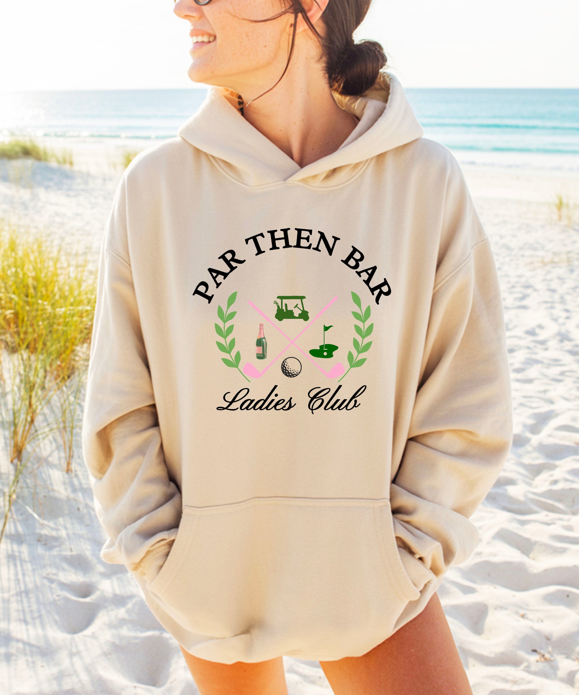 Par Then Bar Ladies Club Golf Hoodie for Women - Sand Hoodie - view 7