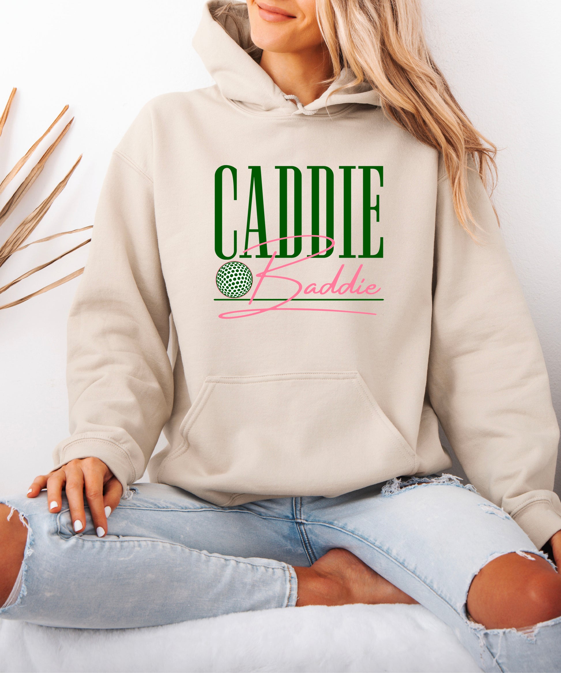 Caddie Baddie Golf Hoodie for Women - Sand view 7