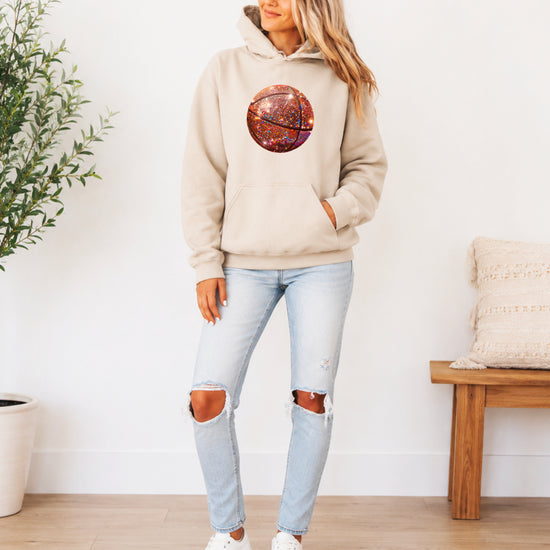 Glitter basketball hoodie in Sand - view 7