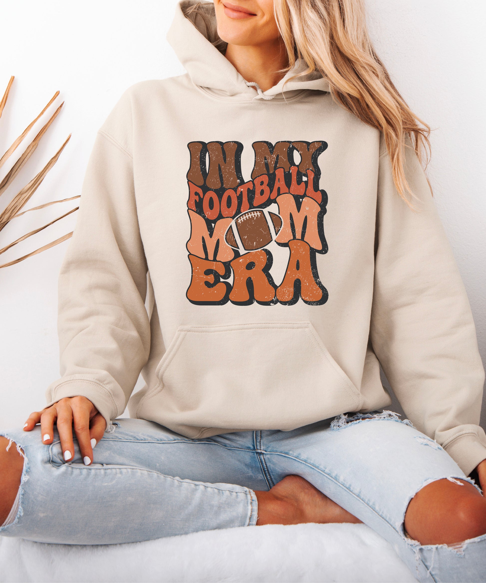 In My Football Mom Era hoodie in Sand - view 7