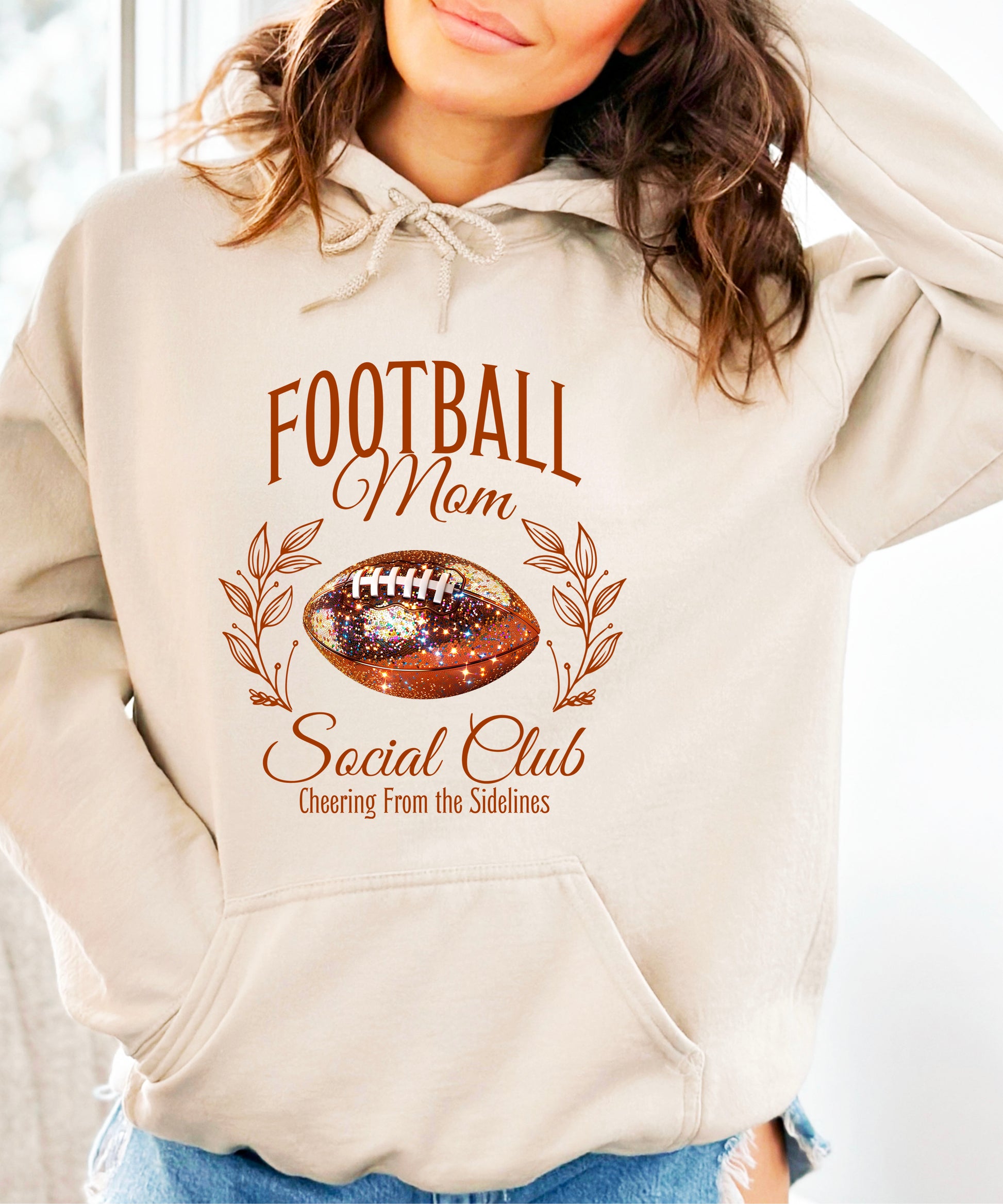 Football Mom Social Club hoodie in Sand - view 7