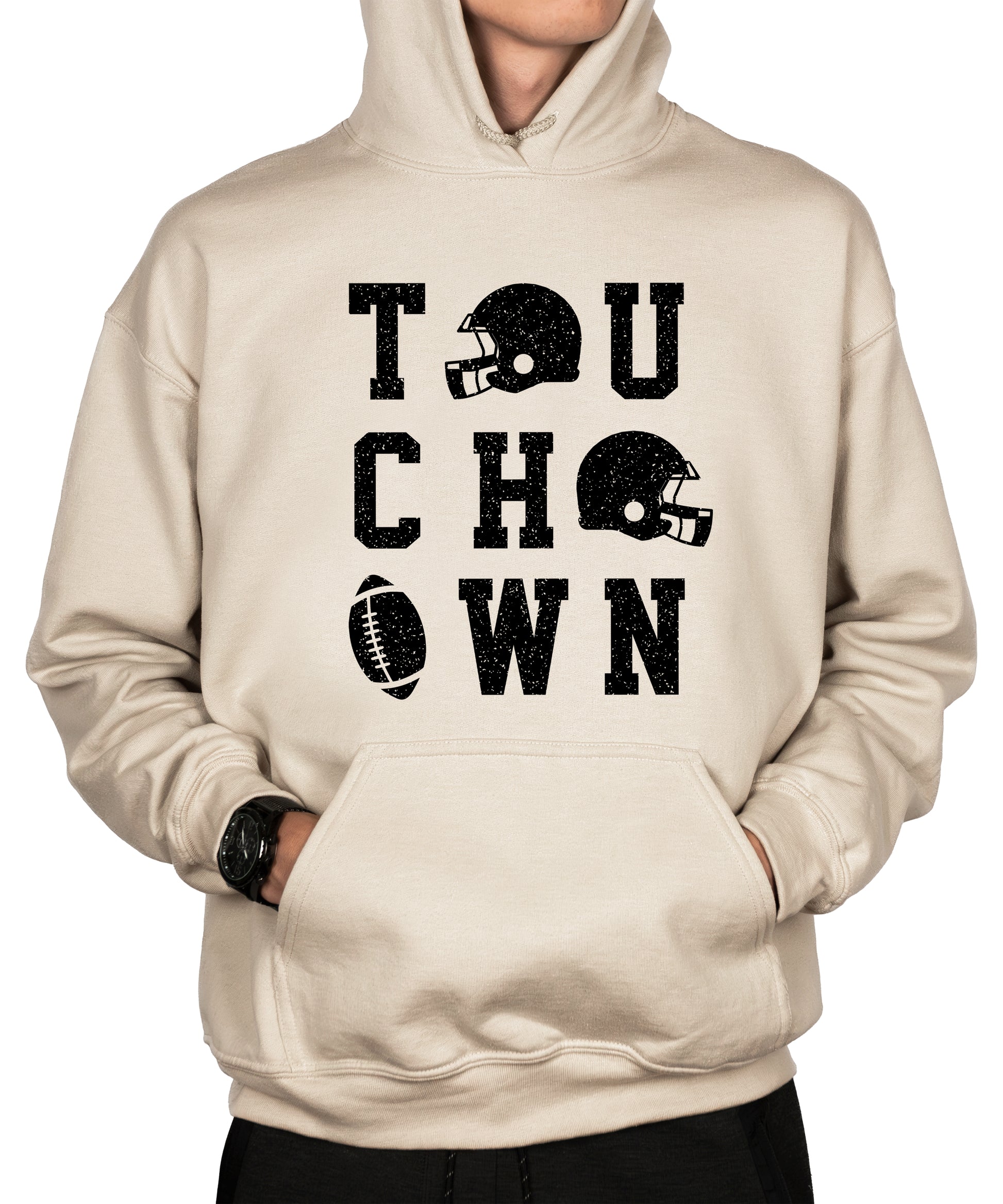 Touchdown football hoodie Sand view 7