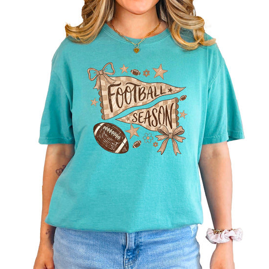 Olive Loves Apple Football Season game day tee - Seafoam Shirt - view 1