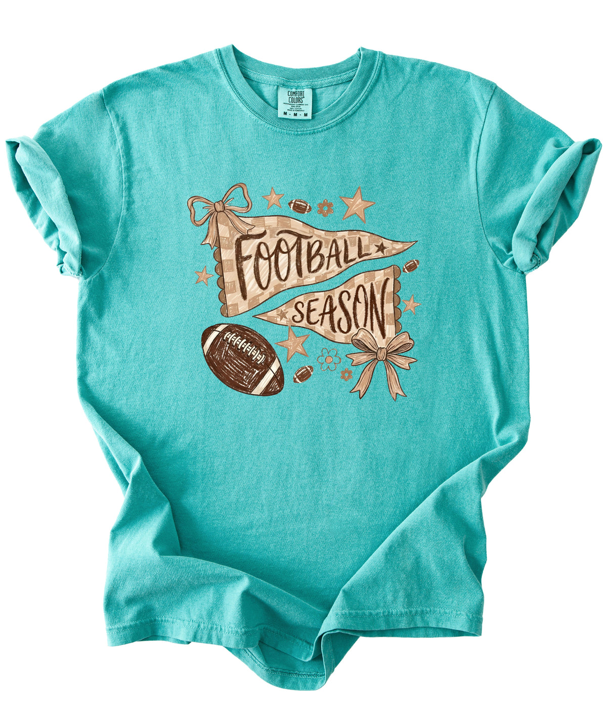 Olive Loves Apple Football Season game day tee - Seafoam Shirt - view 3