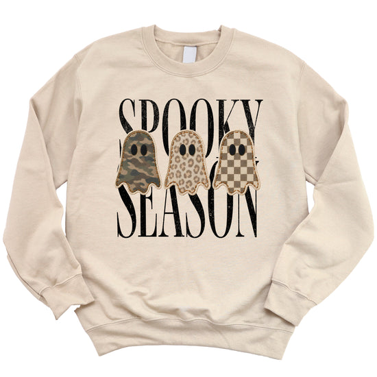 Sand Spooky Season ghost sweatshirt, styled detail shot