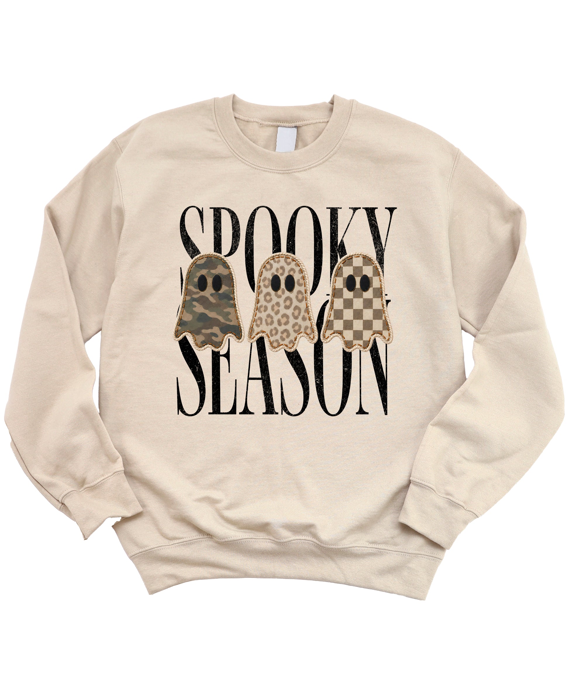 Sand Spooky Season ghost sweatshirt, styled detail shot