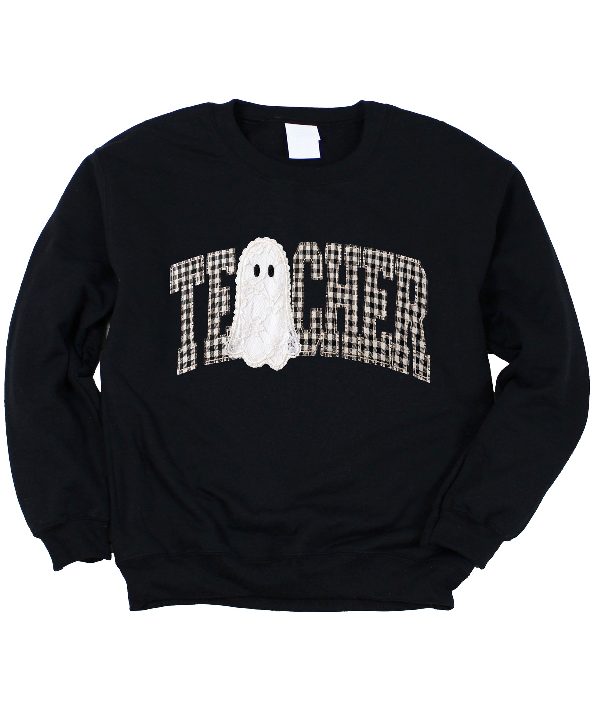Black teacher Halloween crewneck sweatshirt styled lifestyle view