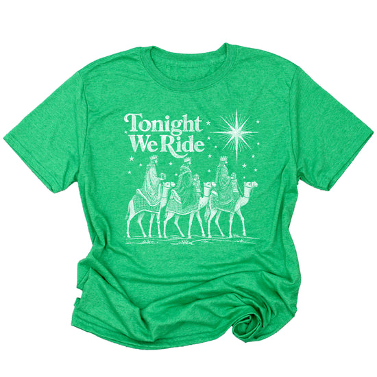 Tonight We Ride Three Wise Men Christian Christmas Shirt in Vintage Green