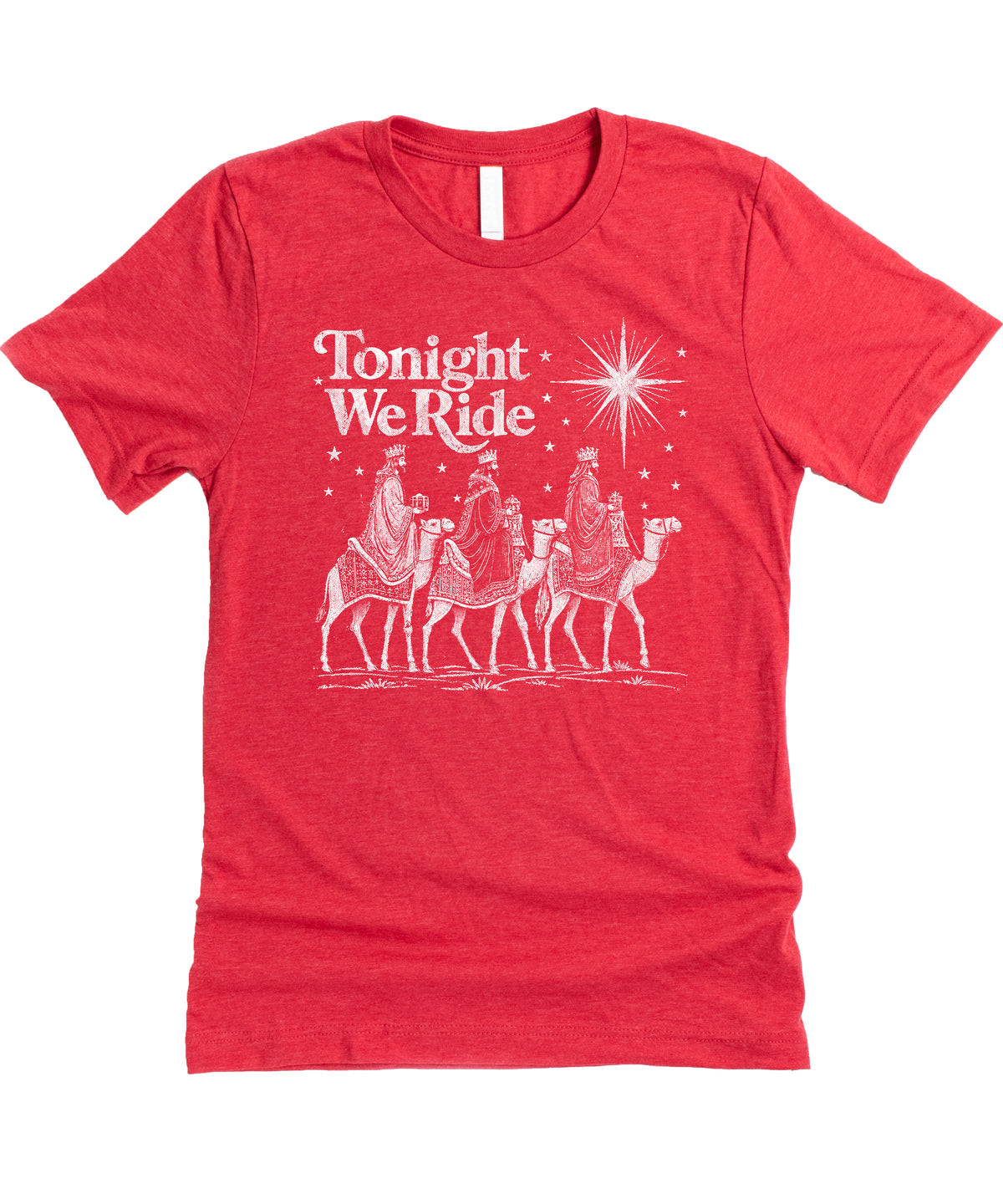 Tonight We Ride Three Wise Men Christian Christmas Shirt in Vintage Red