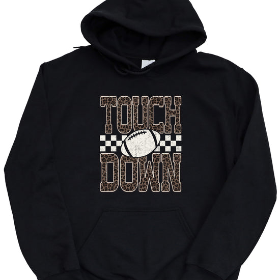 Touchdown leopard print hoodie in Black