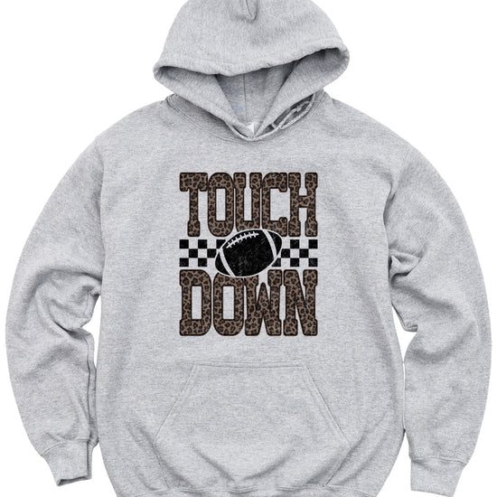 Touchdown leopard print hoodie in Gray
