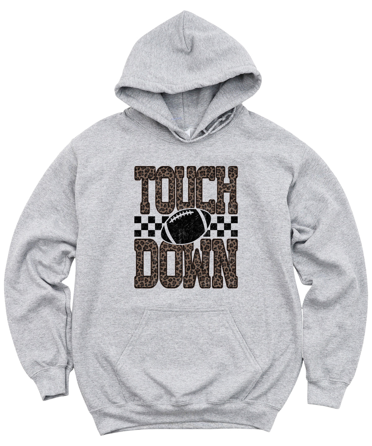 Touchdown leopard print hoodie in Gray