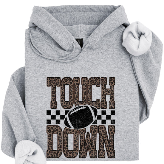 Touchdown leopard print hoodie in Gray
