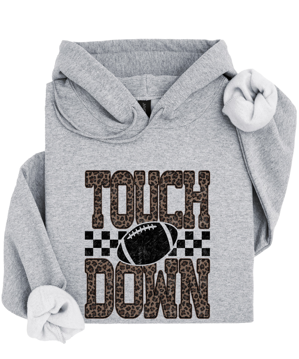 Touchdown leopard print hoodie in Gray