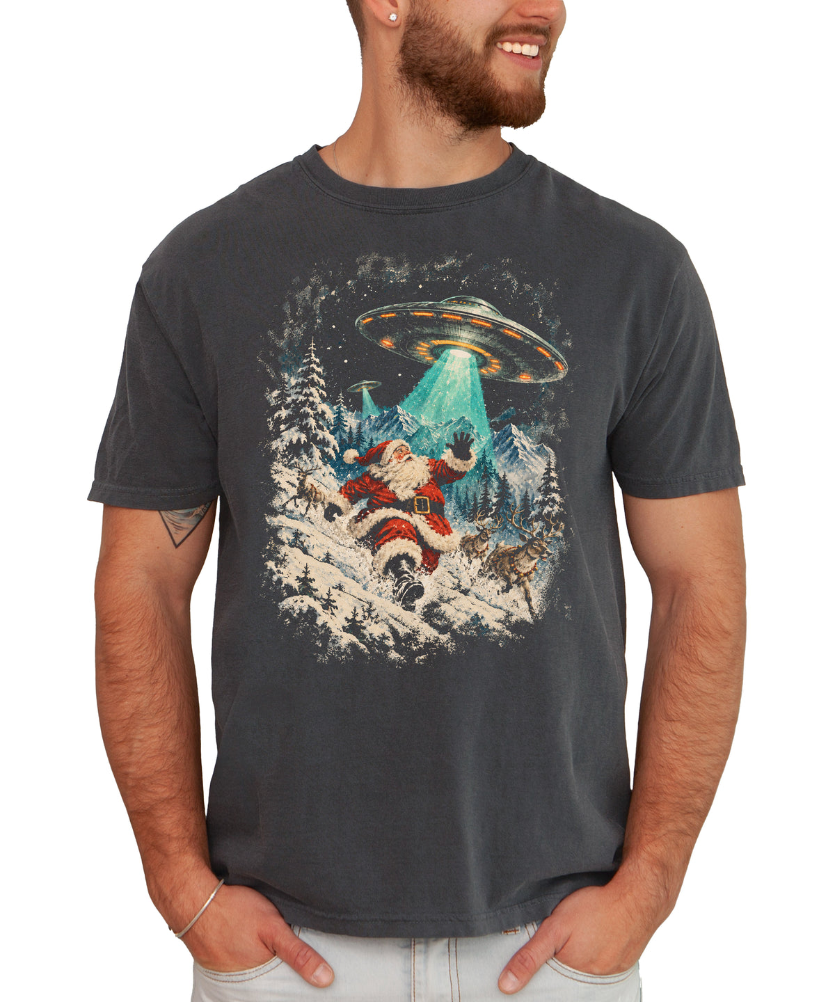 Santa UFO Christmas shirt in Pepper, view 6