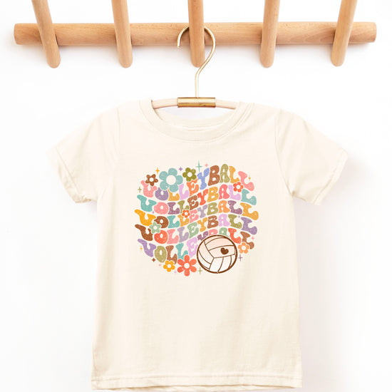 Retro floral volleyball shirt, natural, youth — image 2 (YN2)