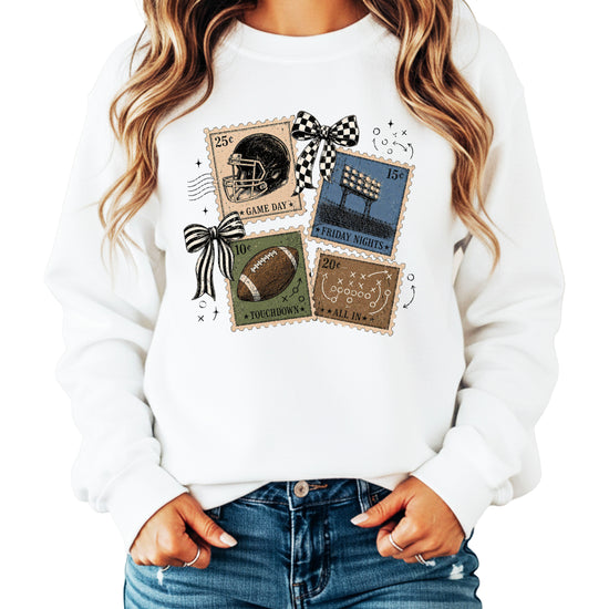 Vintage Football White crewneck sweatshirt, view 1