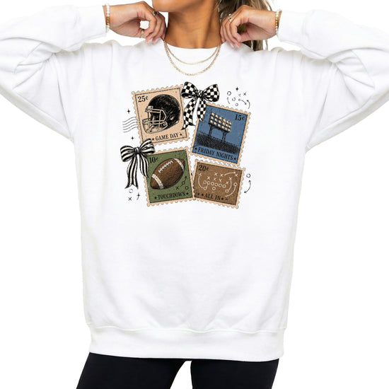 Vintage Football White crewneck sweatshirt, view 2