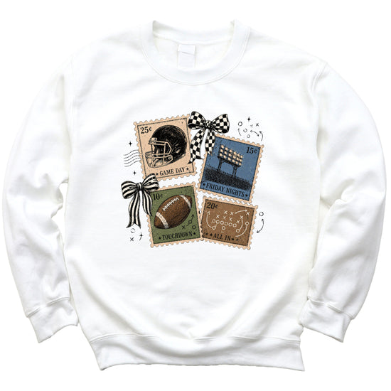 Vintage Football White crewneck sweatshirt, view 3